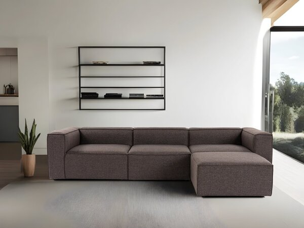 Hanah Home Rohová sedacia súprava Fora 296 cm tmavohnedá pravá
