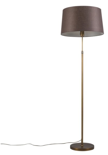 Stojaca lampa bronzová s hnedým tienidlom 45 cm nastaviteľná - Parte