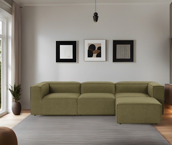 Hanah Home Rohová sedacia súprava Fora 296 cm zelená pravá