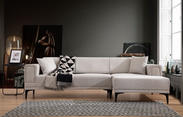 Hanah Home Rohová sedacia súprava Horizon 250 cm ecru pravá