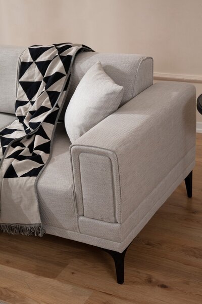 Hanah Home Rohová sedacia súprava Horizon 250 cm ecru ľavá