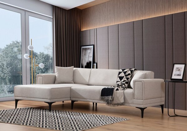 Hanah Home Rohová sedacia súprava Horizon 250 cm ecru ľavá