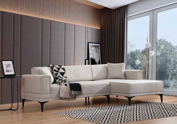 Hanah Home Rohová sedacia súprava Horizon 250 cm ecru pravá