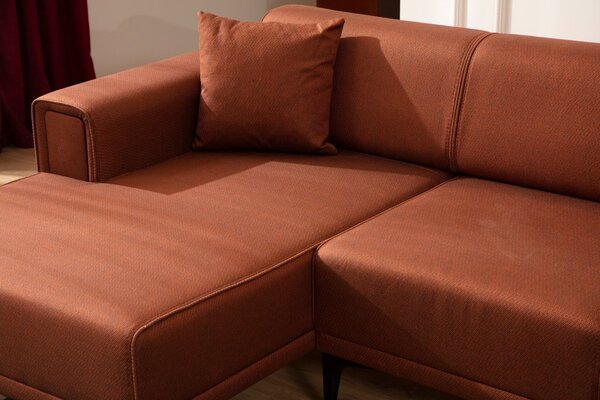 Hanah Home Rohová sedacia súprava Horizon 250 cm tehlová ľavá