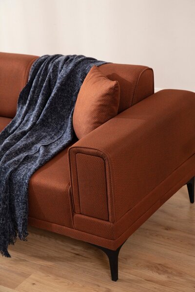 Hanah Home Rohová sedacia súprava Horizon 250 cm tehlová ľavá