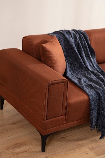 Hanah Home Rohová sedacia súprava Horizon 250 cm tehlová pravá