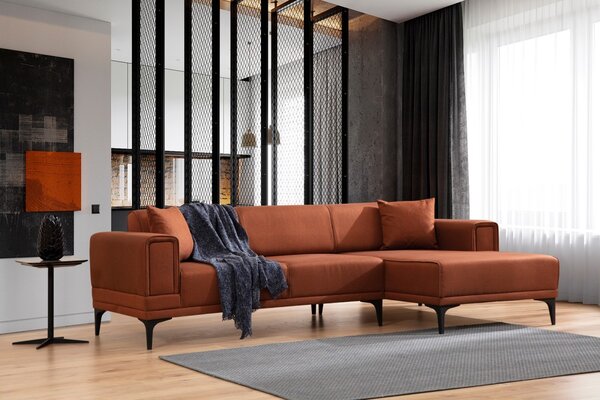 Hanah Home Rohová sedacia súprava Horizon 250 cm tehlová pravá