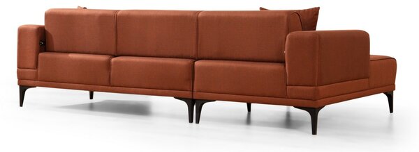 Hanah Home Rohová sedacia súprava Horizon 250 cm tehlová ľavá
