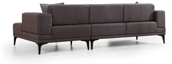 Hanah Home Rohová sedacia súprava Horizon 250 cm tmavosivá pravá