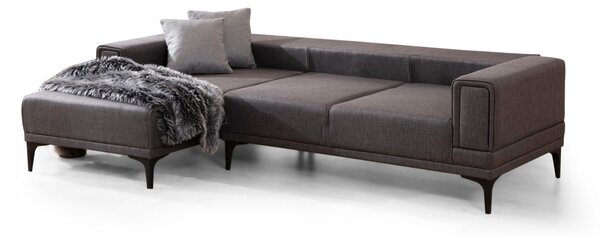Hanah Home Rohová sedacia súprava Horizon 250 cm tmavosivá ľavá