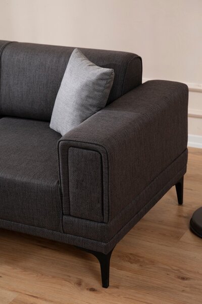 Hanah Home Rohová sedacia súprava Horizon 250 cm tmavosivá ľavá