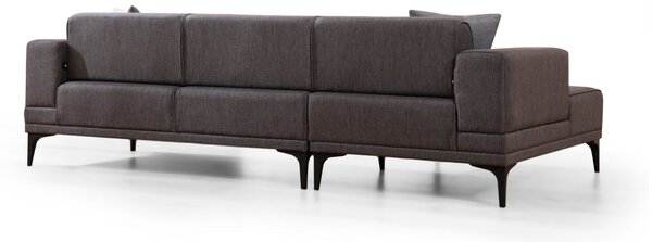 Hanah Home Rohová sedacia súprava Horizon 250 cm tmavosivá ľavá