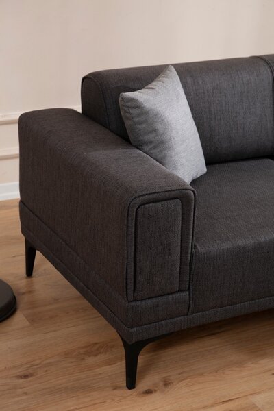Hanah Home Rohová sedacia súprava Horizon 250 cm tmavosivá pravá
