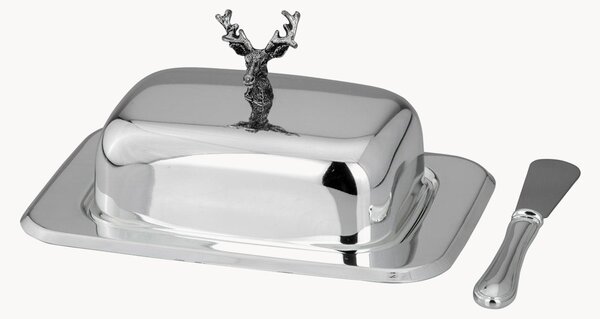 Postriebrená maselnička's nožom Deer, 2 ks