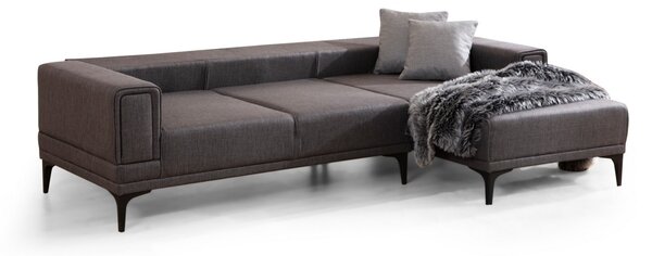 Hanah Home Rohová sedacia súprava Horizon 250 cm tmavosivá pravá