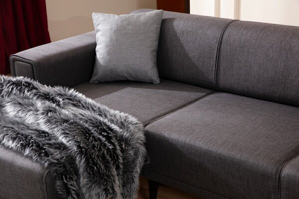 Hanah Home Rohová sedacia súprava Horizon 250 cm tmavosivá ľavá