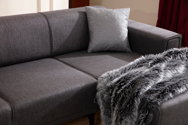 Hanah Home Rohová sedacia súprava Horizon 250 cm tmavosivá pravá