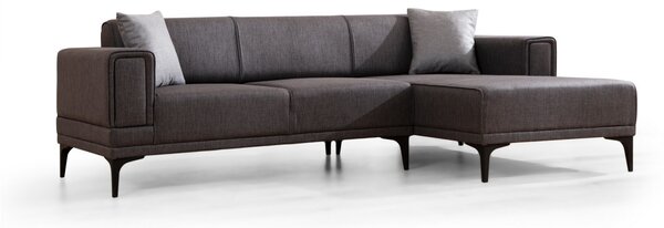 Hanah Home Rohová sedacia súprava Horizon 250 cm tmavosivá pravá