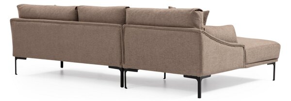 Hanah Home Rohová sedacia súprava Leo 255 cm mocha ľavá