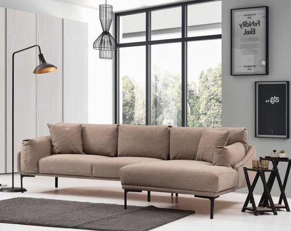 Hanah Home Rohová sedacia súprava Leo 255 cm mocha pravá
