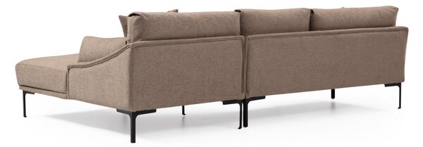 Hanah Home Rohová sedacia súprava Leo 255 cm mocha pravá
