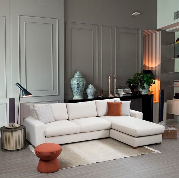 Hanah Home Rohová sedacia súprava Loop 270 cm béžová pravá