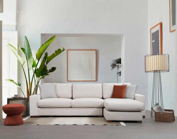 Hanah Home Rohová sedacia súprava Loop 270 cm béžová pravá