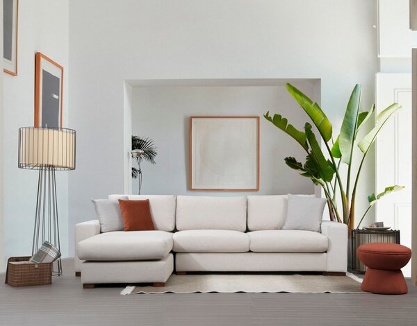 Hanah Home Rohová sedacia súprava Loop 270 cm béžová ľavá
