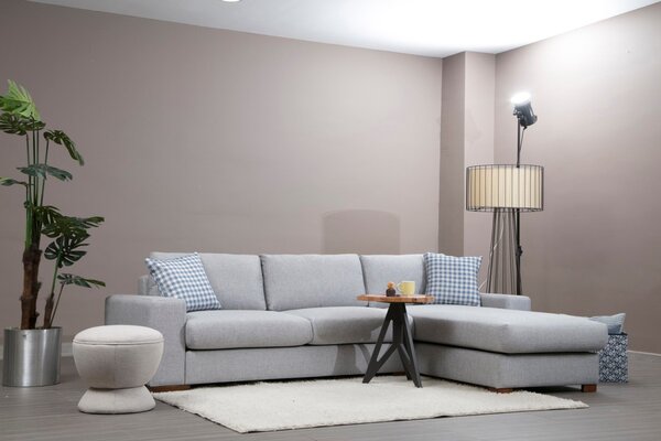 Hanah Home Rohová sedacia súprava Loop 290 cm sivá pravá