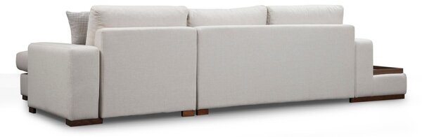 Hanah Home Rohová sedacia súprava Loop 312 cm s odkladacím stolíkom béžová pravá