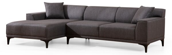 Hanah Home Rohová sedacia súprava Petra 250 cm antracitová ľavá