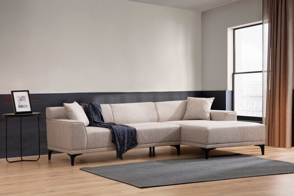 Hanah Home Rohová sedacia súprava Petra 250 cm biela pravá