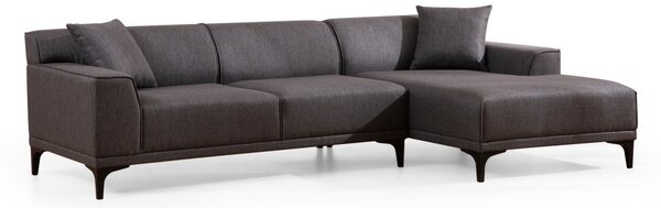 Hanah Home Rohová sedacia súprava Petra 250 cm antracitová pravá