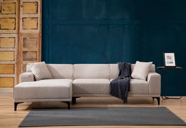 Hanah Home Rohová sedacia súprava Petra 250 cm biela ľavá