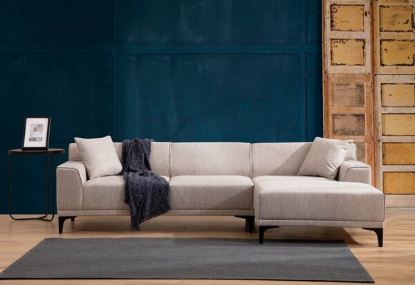 Hanah Home Rohová sedacia súprava Petra 250 cm biela pravá
