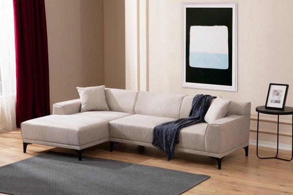 Hanah Home Rohová sedacia súprava Petra 250 cm biela ľavá