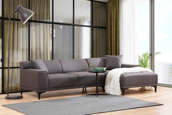 Hanah Home Rohová sedacia súprava Petra 250 cm antracitová pravá