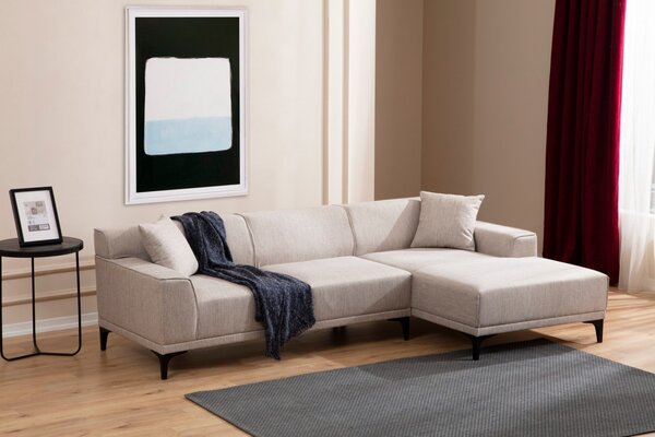 Hanah Home Rohová sedacia súprava Petra 250 cm biela pravá