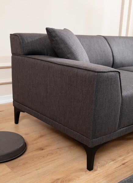 Hanah Home Rohová sedacia súprava Petra 250 cm antracitová pravá