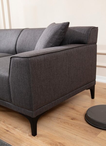 Hanah Home Rohová sedacia súprava Petra 250 cm antracitová ľavá