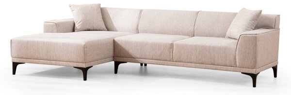 Hanah Home Rohová sedacia súprava Petra 250 cm biela ľavá