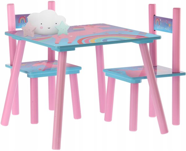 Aga Detský stôl + stolička Jednorožec