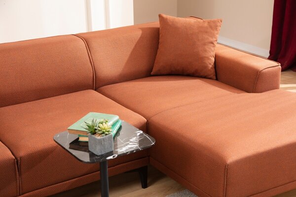 Hanah Home Rohová sedacia súprava Petra 250 cm oranžová pravá