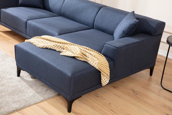 Hanah Home Rohová sedacia súprava Petra 250 cm modrá pravá