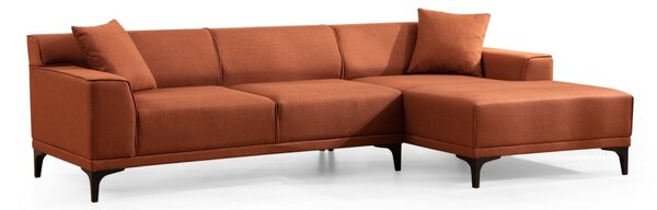 Hanah Home Rohová sedacia súprava Petra 250 cm oranžová pravá