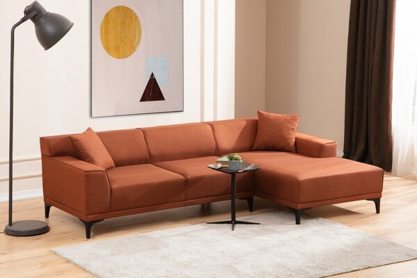 Hanah Home Rohová sedacia súprava Petra 250 cm oranžová pravá