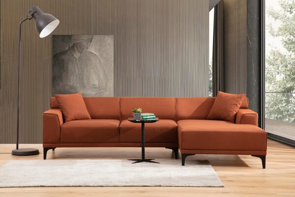 Hanah Home Rohová sedacia súprava Petra 250 cm oranžová pravá