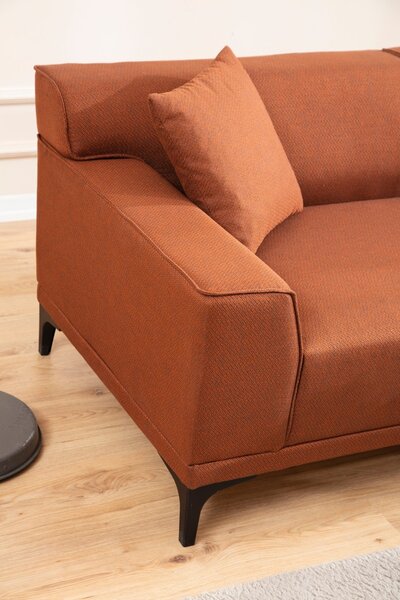 Hanah Home Rohová sedacia súprava Petra 250 cm oranžová pravá