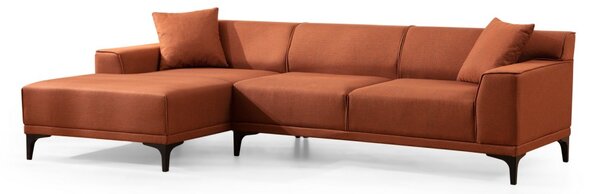 Hanah Home Rohová sedacia súprava Petra 250 cm oranžová ľavá