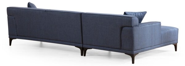 Hanah Home Rohová sedacia súprava Petra 250 cm modrá ľavá
